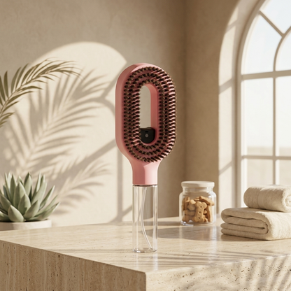 2-in-1 Multi-functional Spray Bottle Comb Wet Dry Scalp Massage Bristle Comb Salon Fluffy Modeling Comb Gift for Girl Women