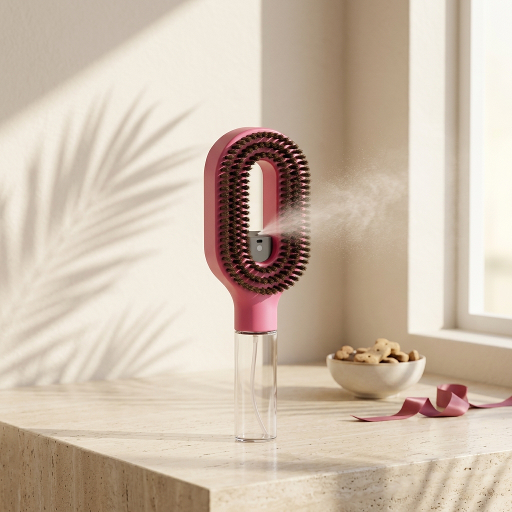 2-in-1 Multi-functional Spray Bottle Comb Wet Dry Scalp Massage Bristle Comb Salon Fluffy Modeling Comb Gift for Girl Women