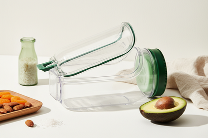 Leakproof Plastic Salad Box Container with Side-opening Cover, Portable Breakfast Fruit Storage Box for Picnic Home Office